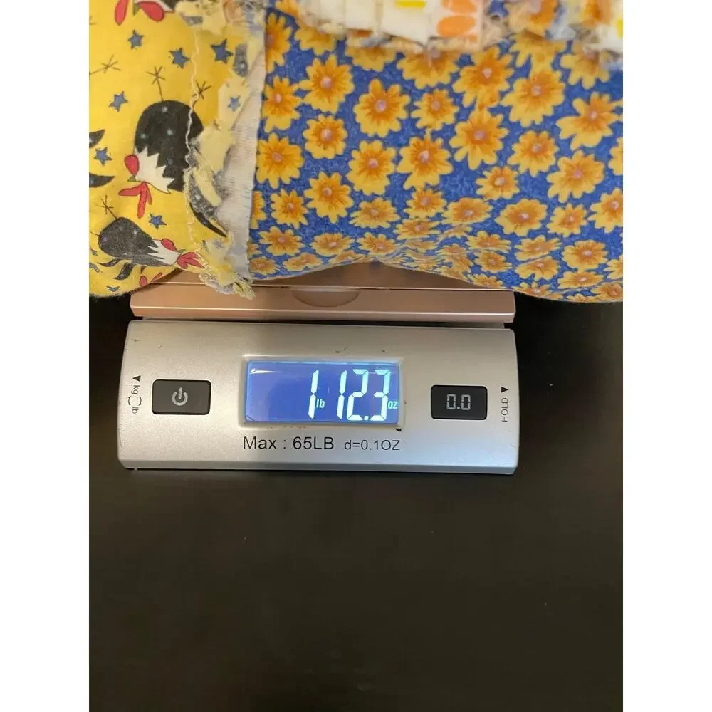 Handmade Patchwork Quilt Blanket Yellow Floral Multicolor Country Rag Throw